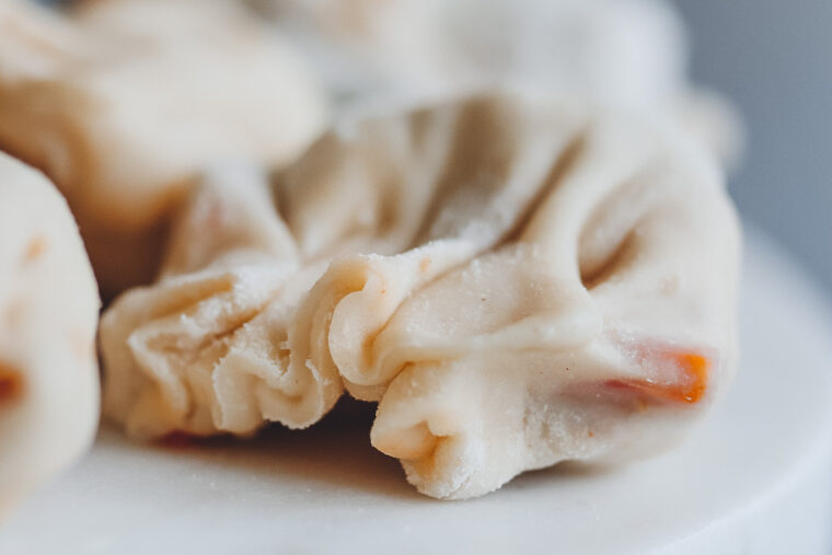 Knusprig gebratene vegane Dumplings (Gyoza mit Gemüsefüllung)