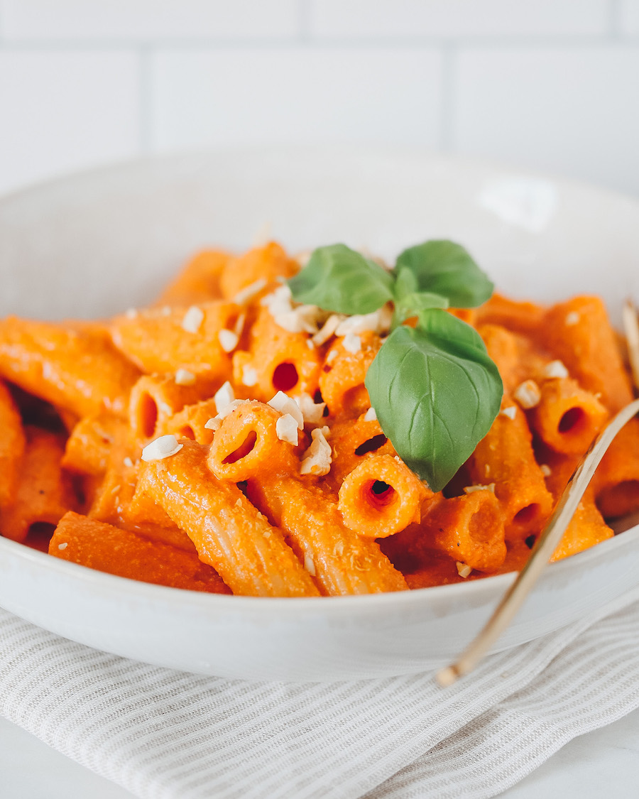 Cremige Paprika-Cashew Pastasauce